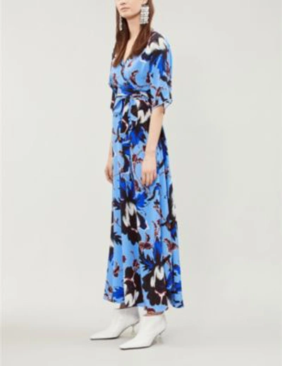 Shop Diane Von Furstenberg Eloise Floral-print Silk-crepe De Chine Maxi Dress In Phnix Flrl