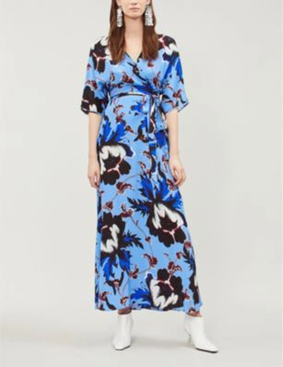 Shop Diane Von Furstenberg Eloise Floral-print Silk-crepe De Chine Maxi Dress In Phnix Flrl