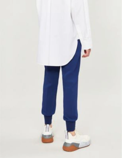 Stella Mccartney Julia High-rise Tapered Crepe Trousers In Blue Note