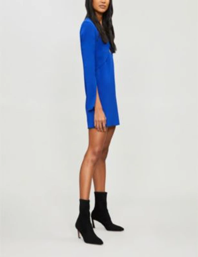 Shop Dion Lee Tessellate Cutout Woven Dress In Electric Blue