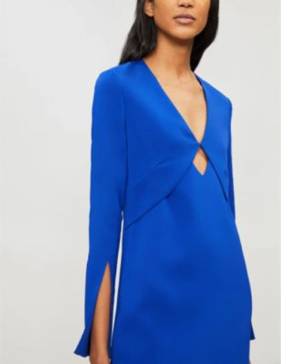 Shop Dion Lee Tessellate Cutout Woven Dress In Electric Blue