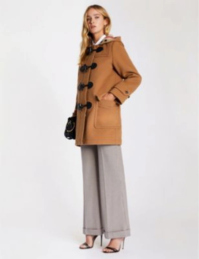 Shop Burberry Women's Brown Mersey Wool-blend Duffle Coat In Mid Camel