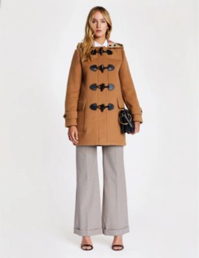Shop Burberry Women's Brown Mersey Wool-blend Duffle Coat In Mid Camel
