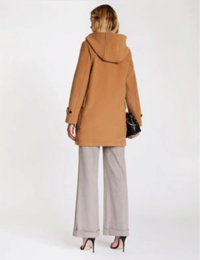 Shop Burberry Women's Brown Mersey Wool-blend Duffle Coat In Mid Camel