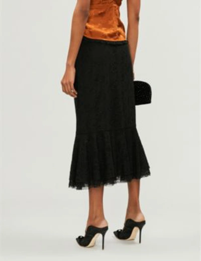Shop Brock Collection High-rise Lace Knee-length Skirt In Black