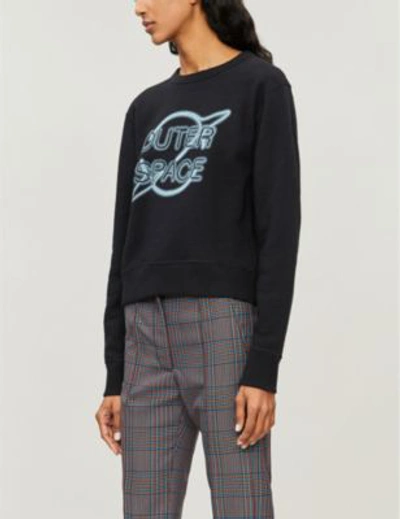 Shop Rag & Bone ‘outer Space' Embroidered Cotton Sweatshirt In Black