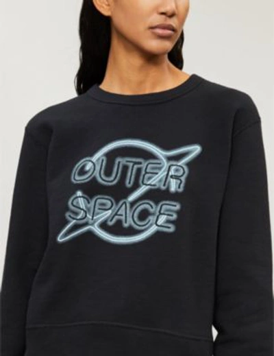 Shop Rag & Bone ‘outer Space' Embroidered Cotton Sweatshirt In Black