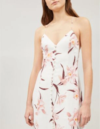 Shop Zimmermann Corsage Floral-print Linen Maxi Dress In Ivrypeacho