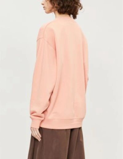 Shop Acne Studios Forba Face-patch Cotton-jersey Sweatshirt In Pale Pink