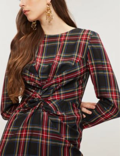 Shop Maje Ripper Tartan-print Woven Dress In Carreaux