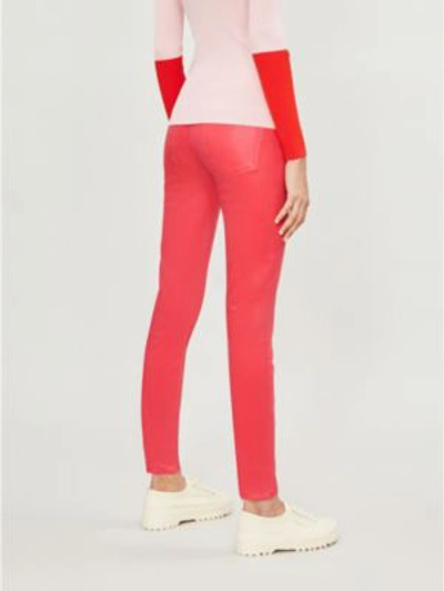 Shop Agolde Sophie Skinny High-rise Jeans In Flamingo Leatherette