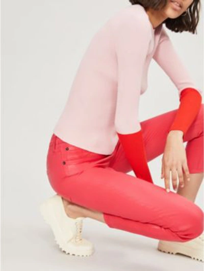 Shop Agolde Sophie Skinny High-rise Jeans In Flamingo Leatherette