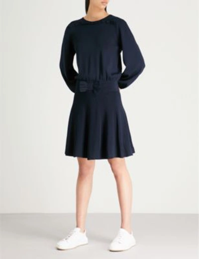 Claudie Pierlot Moonlight Crepe Dress In Navy ModeSens