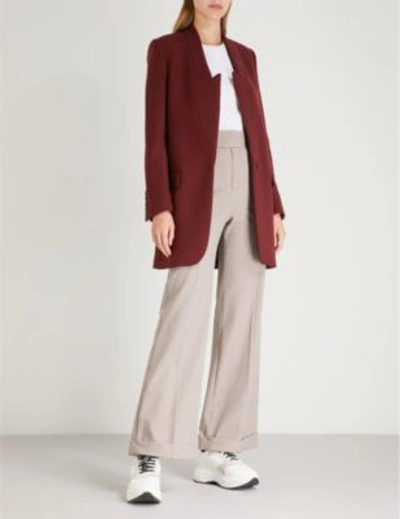 Shop Stella Mccartney Bryce Wool-twill Coat In Bordeaux