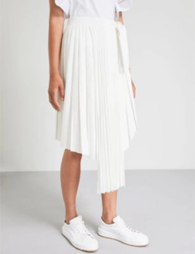 Shop Maje Jaxy Crepe Skirt In White