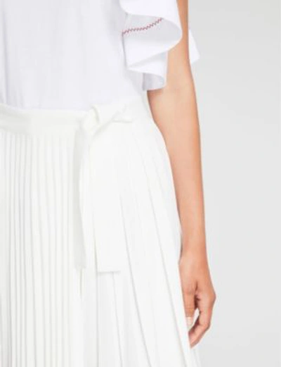 Shop Maje Jaxy Crepe Skirt In White
