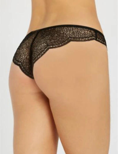 Shop Calvin Klein Ck Black Stretch-lace Brazilian Briefs In 001 Black