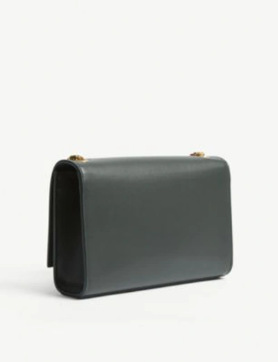 Shop Saint Laurent Green Modern Kate Leather Shoulder Bag