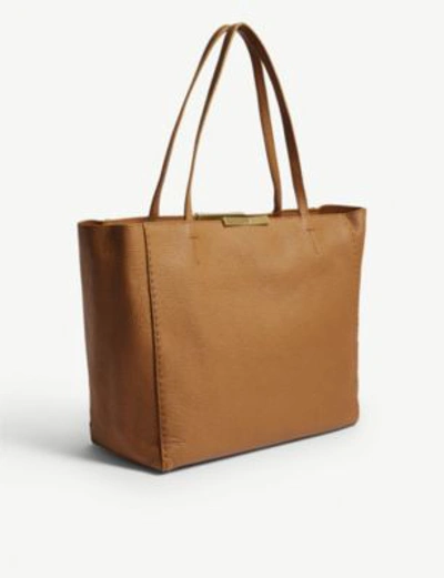 Shop Ted Baker Caullie Leather Tote In Tan