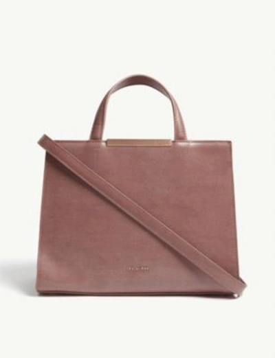 Shop Ted Baker Madalyn Leather Tote In Mid Pink