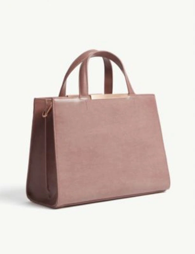 Shop Ted Baker Madalyn Leather Tote In Mid Pink