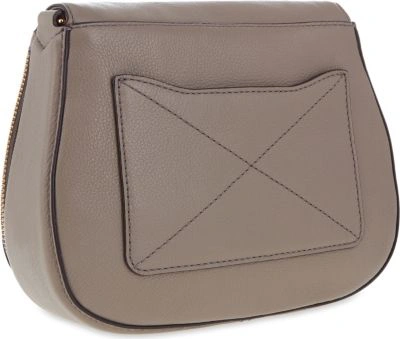 Shop Marc Jacobs Mink Recruit Grained Leather Saddle Bag