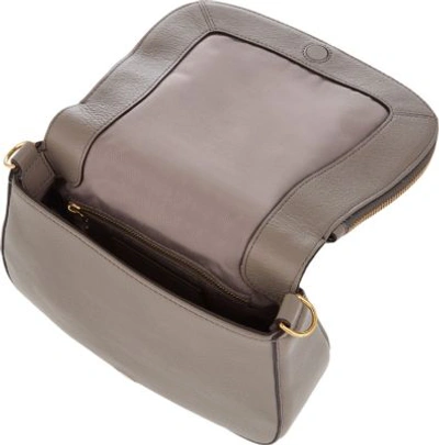 Shop Marc Jacobs Mink Recruit Grained Leather Saddle Bag