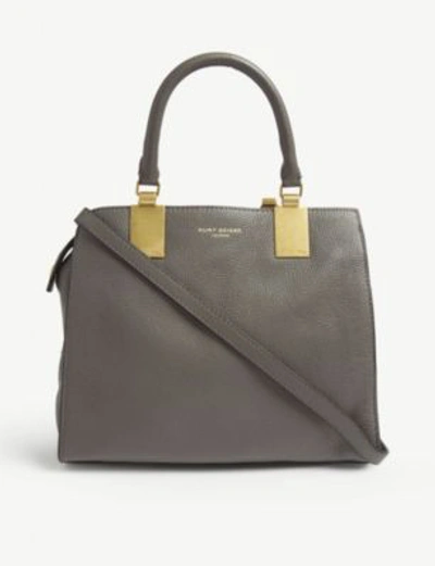 Shop Kurt Geiger Grey Emma Small Leather Tote Bag