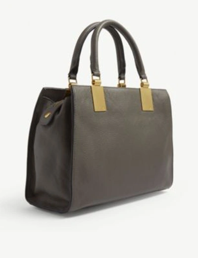 Shop Kurt Geiger Grey Emma Small Leather Tote Bag