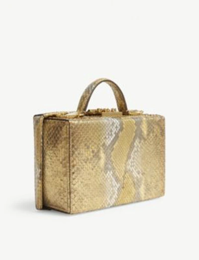 Shop Mark Cross Ladies Gold Grace Python Box Bag
