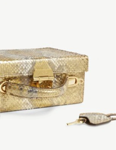 Shop Mark Cross Ladies Gold Grace Python Box Bag