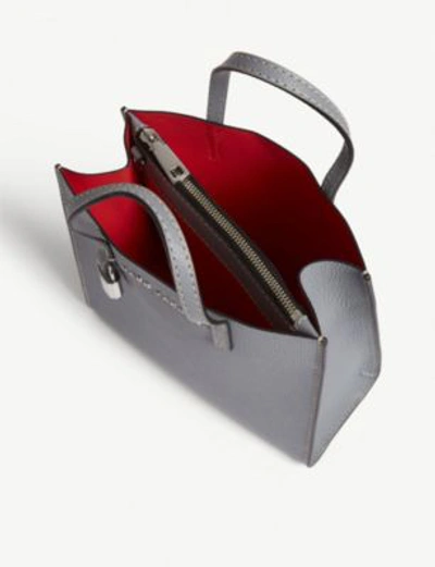 Shop Marc Jacobs Slate Grey Mini Grind Tote Bag