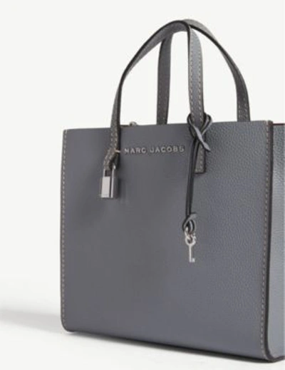 Shop Marc Jacobs Slate Grey Mini Grind Tote Bag