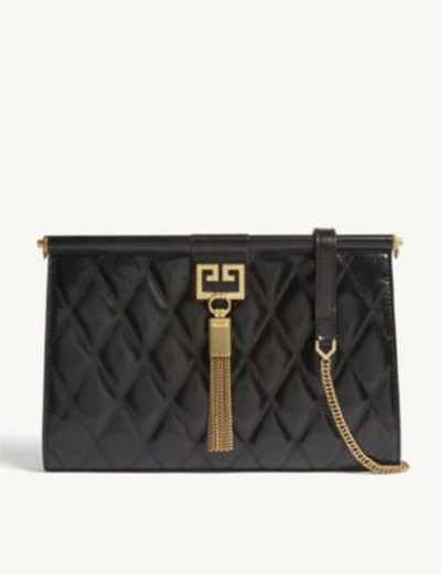 Shop Givenchy Gem Quilted Leather Clutch In Black