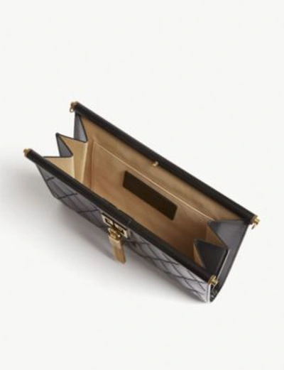Shop Givenchy Gem Quilted Leather Clutch In Black