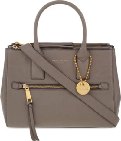 Shop Marc Jacobs Recruit East West Leather Tote In Mink