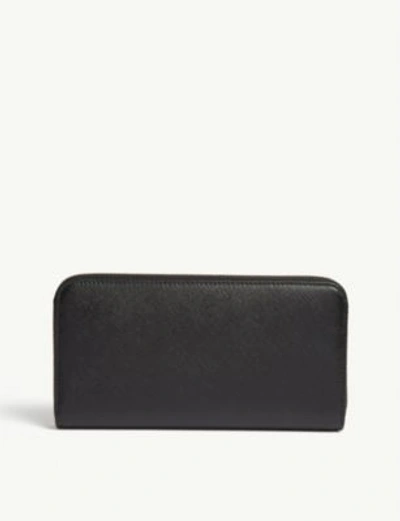 Shop Prada Womens Black Logo Saffiano Leather Continental Wallet