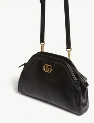 Shop Gucci Ladies Black Linea Leather Shoulder Bag