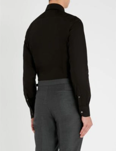 Shop Corneliani Regular-fit Cotton Shirt In Black