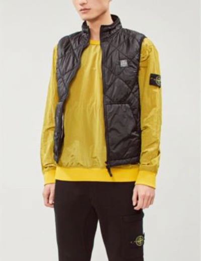 Shop Stone Island Quilted Shell Gilet In Nero/black