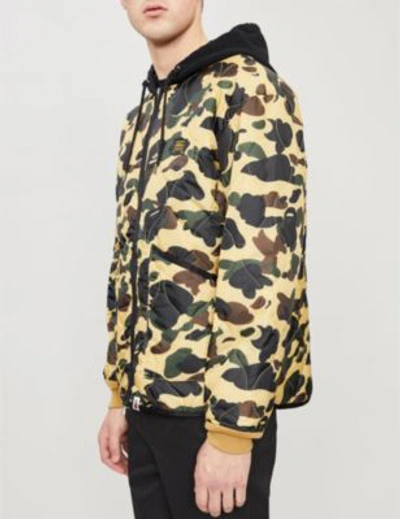 Shop A Bathing Ape Quilted Camouflage-print Shell Jacket In Yellow