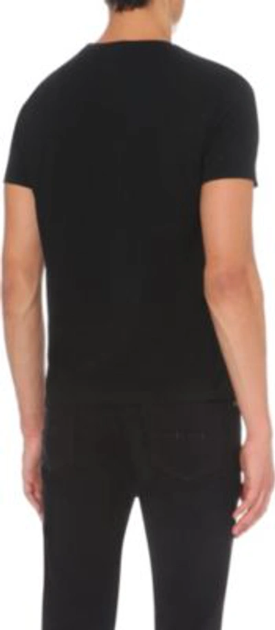 Shop Ralph Lauren Logo-embroidered Cotton-jersey T-shirt In Black