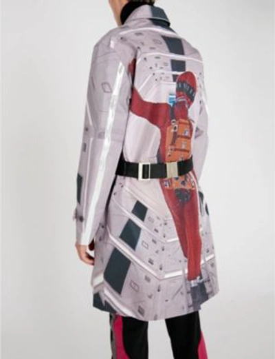 Shop Undercover Astronaut-print Shell Coat In Grey