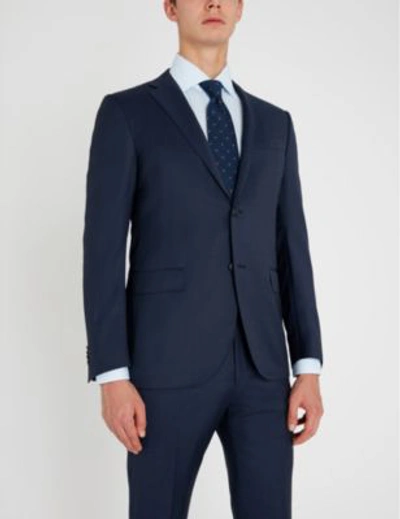 Shop Corneliani Nailhead-patterned Academy-fit Wool Suit In Navy