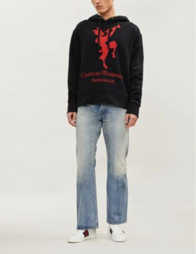 Shop Gucci Chateau Marmont Cotton-jersey Hoody In Black