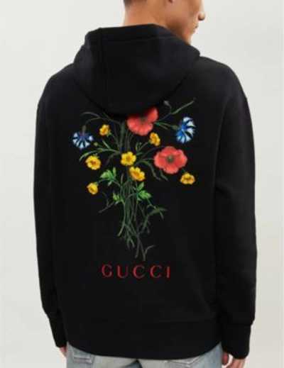Shop Gucci Chateau Marmont Cotton-jersey Hoody In Black