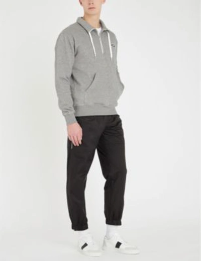 Shop Ami Alexandre Mattiussi Half-zip Cotton-jersey Sweatshirt In Heather Grey