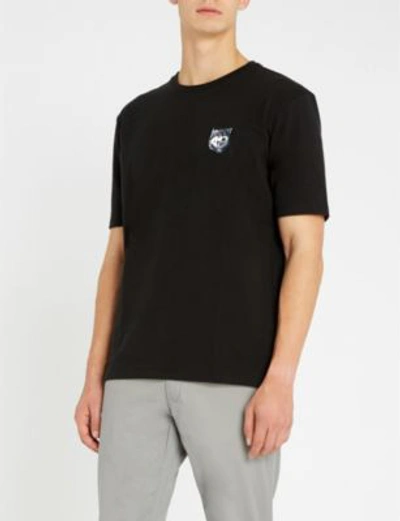 HUGO BOSS WOLF-EMBROIDERED COTTON T-SHIRT 