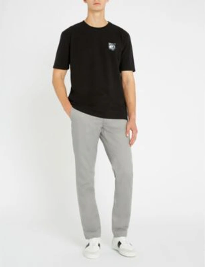 HUGO BOSS WOLF-EMBROIDERED COTTON T-SHIRT 