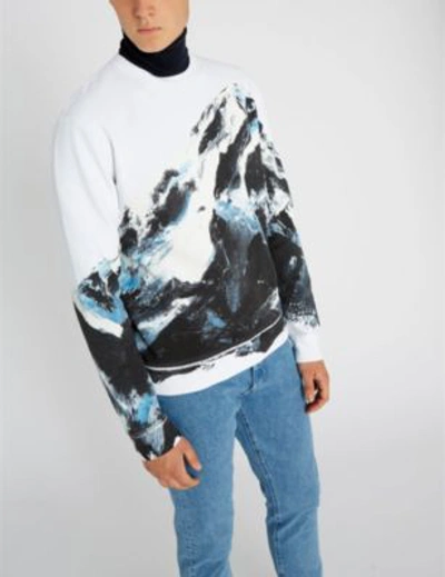 Shop Hugo Mountain-print Stretch-cotton Sweatshirt In Open Miscellaneous